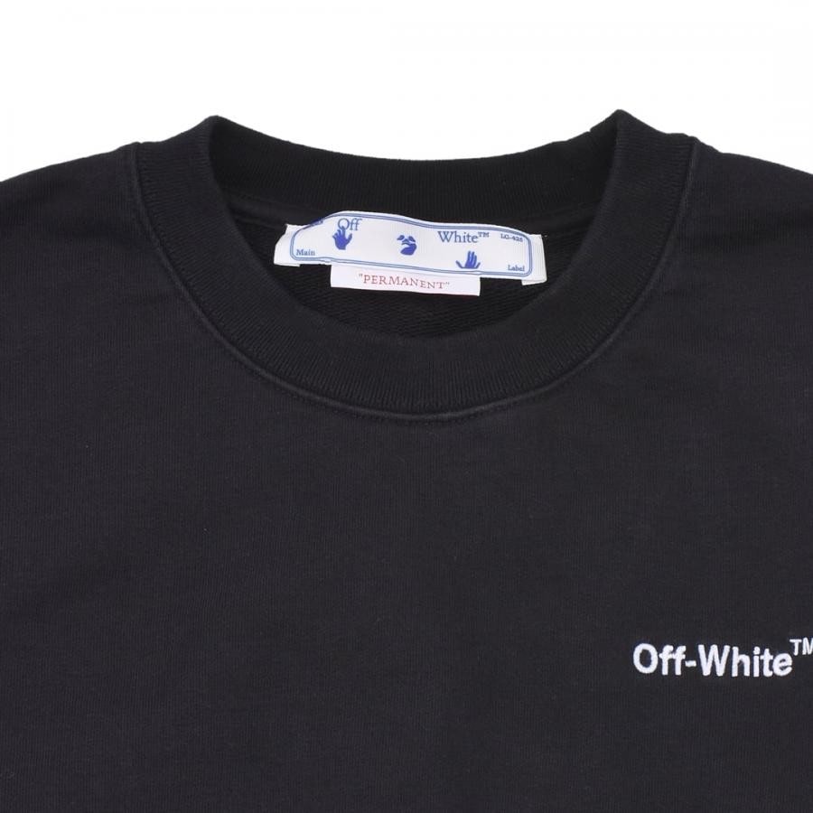 【OFF-WHITE】FOR ALL SLIM CREWNECK (BLACK/WHITE) BLACK/WHITE XL