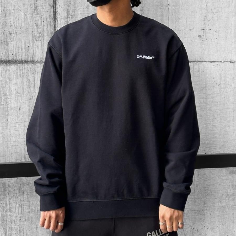 【OFF-WHITE】FOR ALL SLIM CREWNECK (BLACK/WHITE) BLACK/WHITE XL