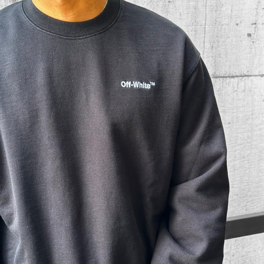 【OFF-WHITE】FOR ALL SLIM CREWNECK (BLACK/WHITE) BLACK/WHITE XL