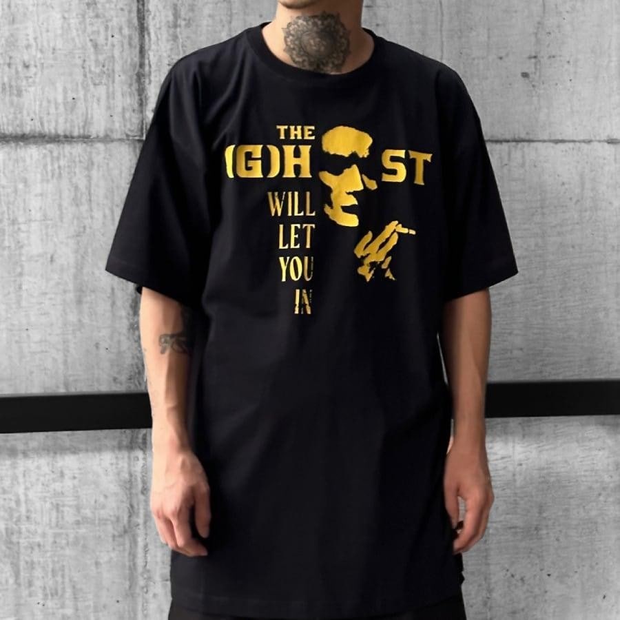 RAF SIMONS】Big fit t-shirt with Ghost print on front(BLACK)(XL