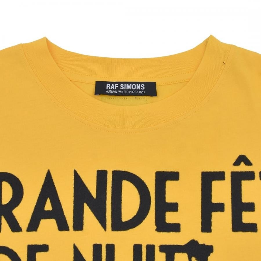 【RAF SIMONS】Overzized T-shirt grand fete de nuit print front(YELLOW) YELLOW M