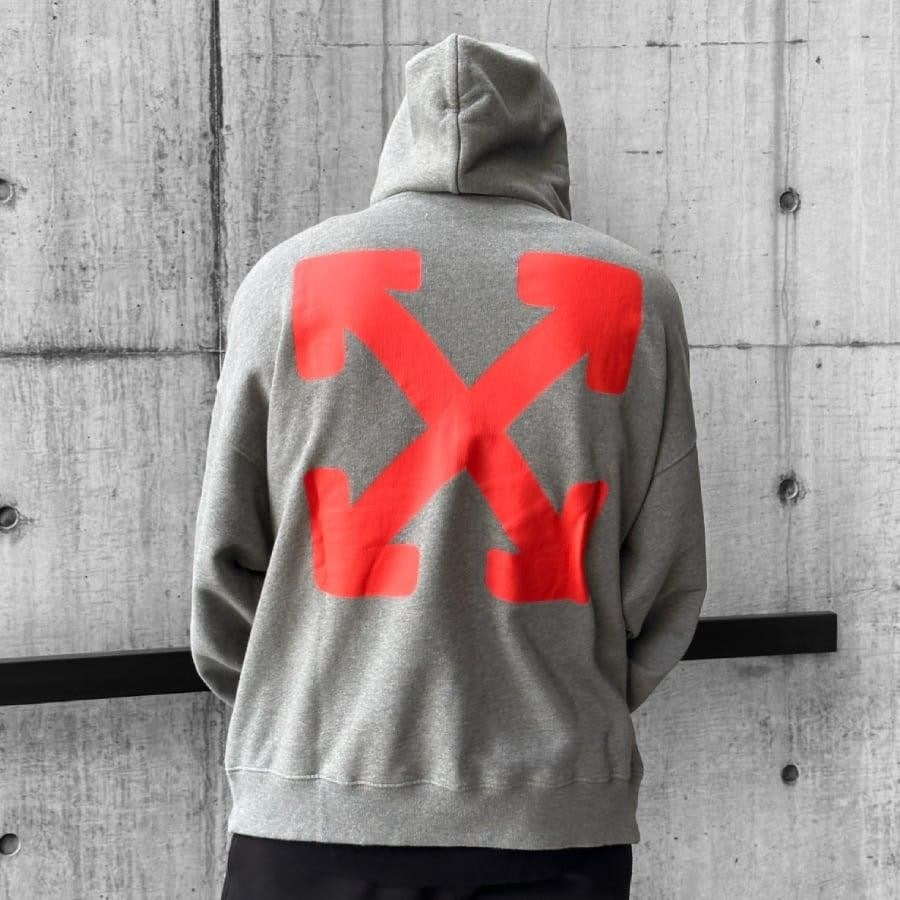 【OFF-WHITE】EMOTION ARROW SKATE HOODIE (GREY) GREY XL