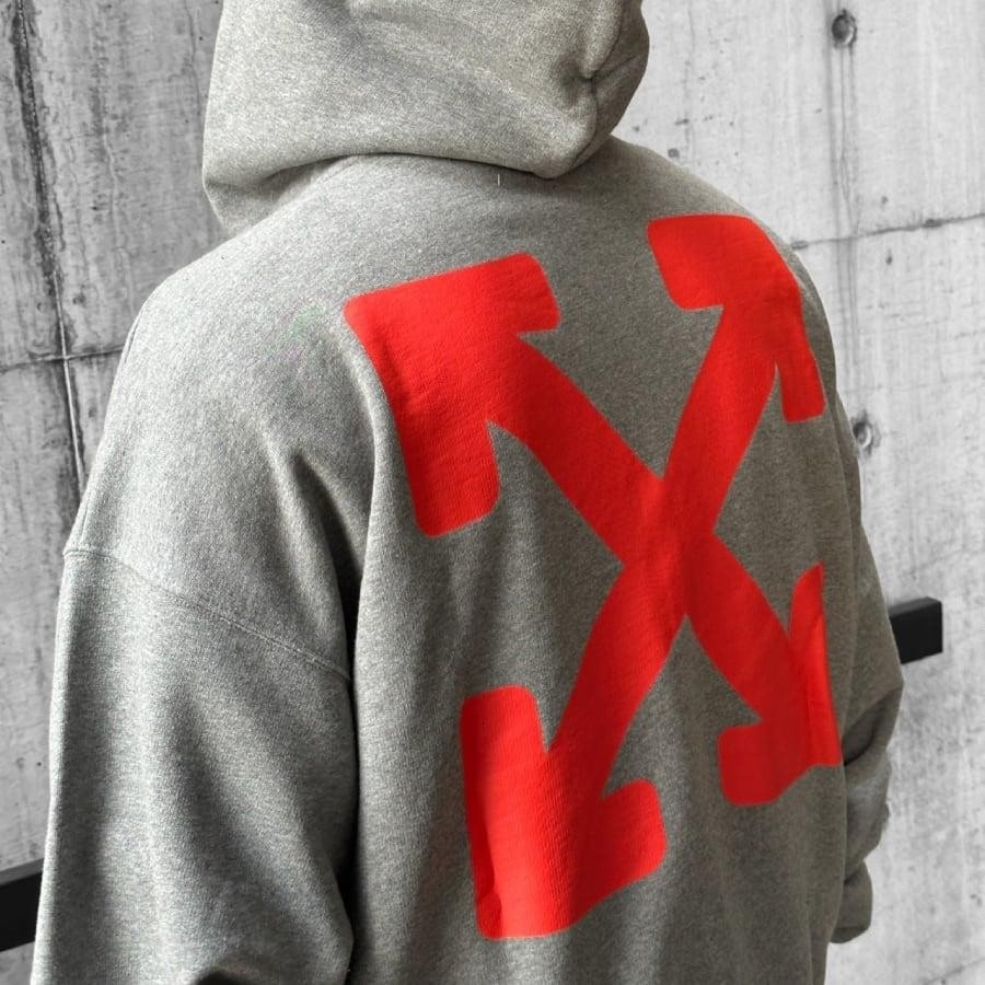 【OFF-WHITE】EMOTION ARROW SKATE HOODIE (GREY) GREY XL