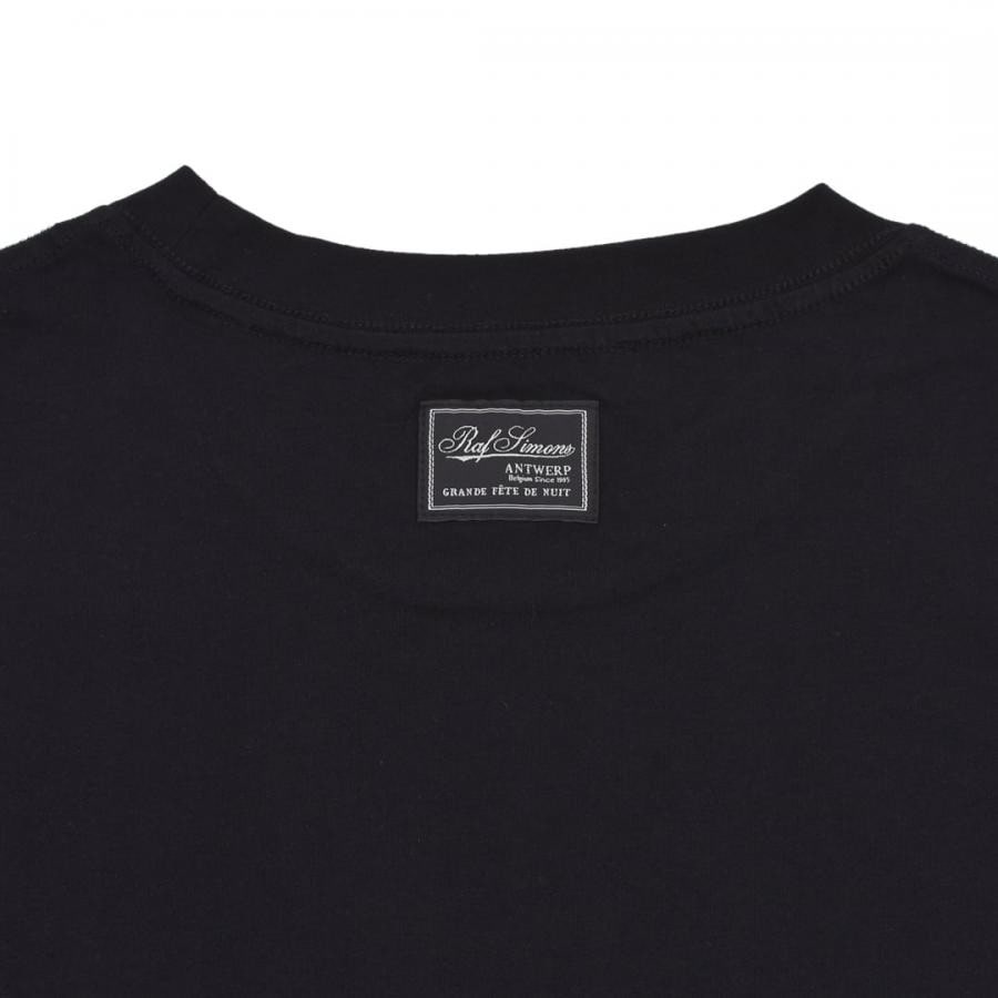 【RAF SIMONS】Oversized T-shirt cut out Grand Fete de Nuit(BLACK) BLACK L