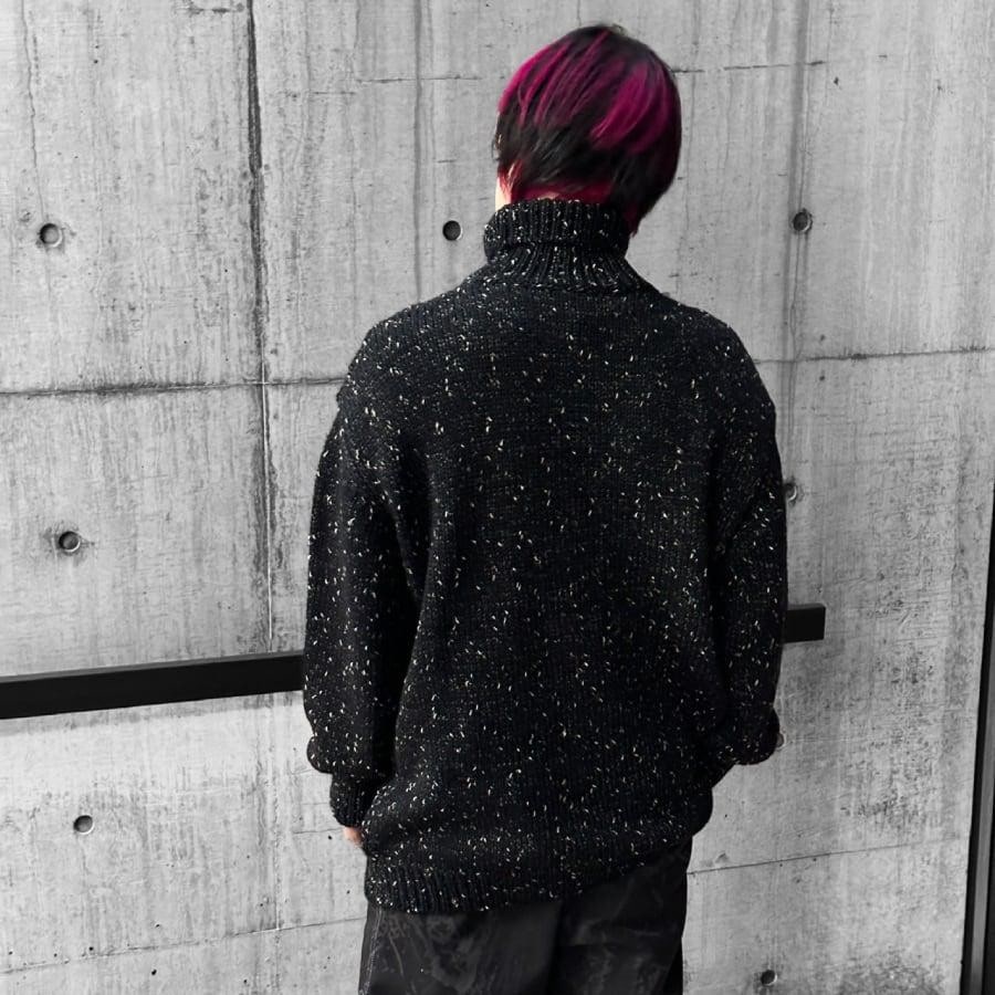 【RAF SIMONS】bulky sweater with wide loose turtleneck(BLACK) BLACK L