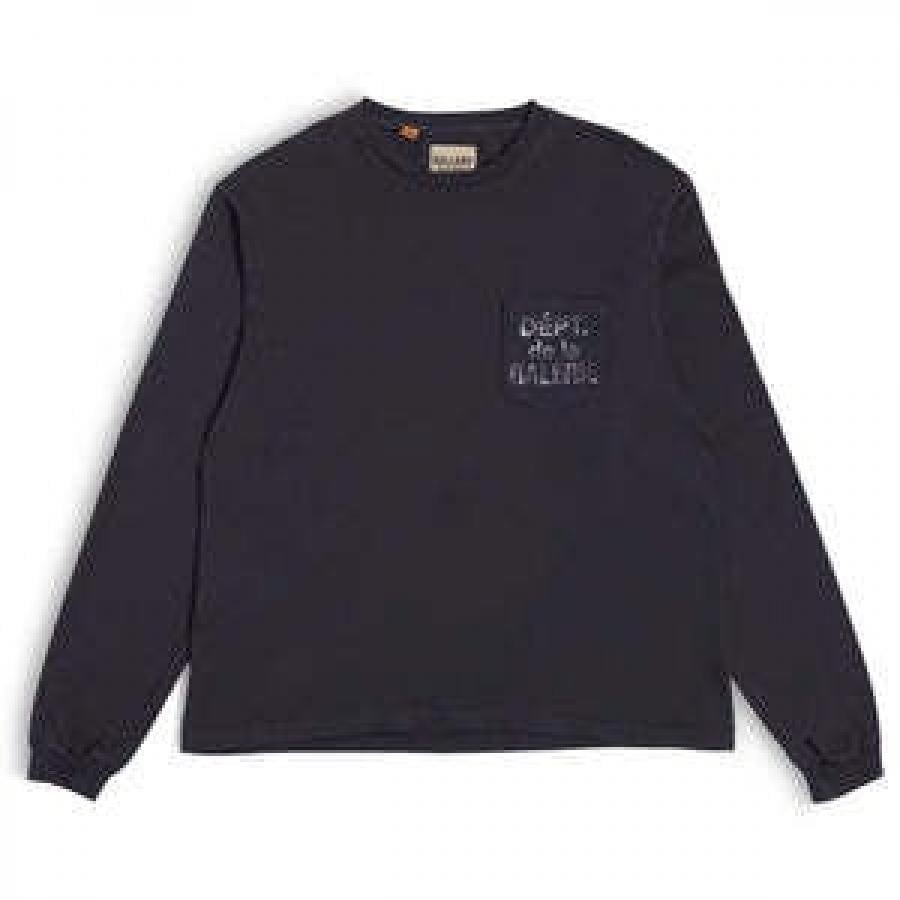 Gallery Dept DEPT DE LA GALLERIE LS POCKET TEE BLACK NAVY XL