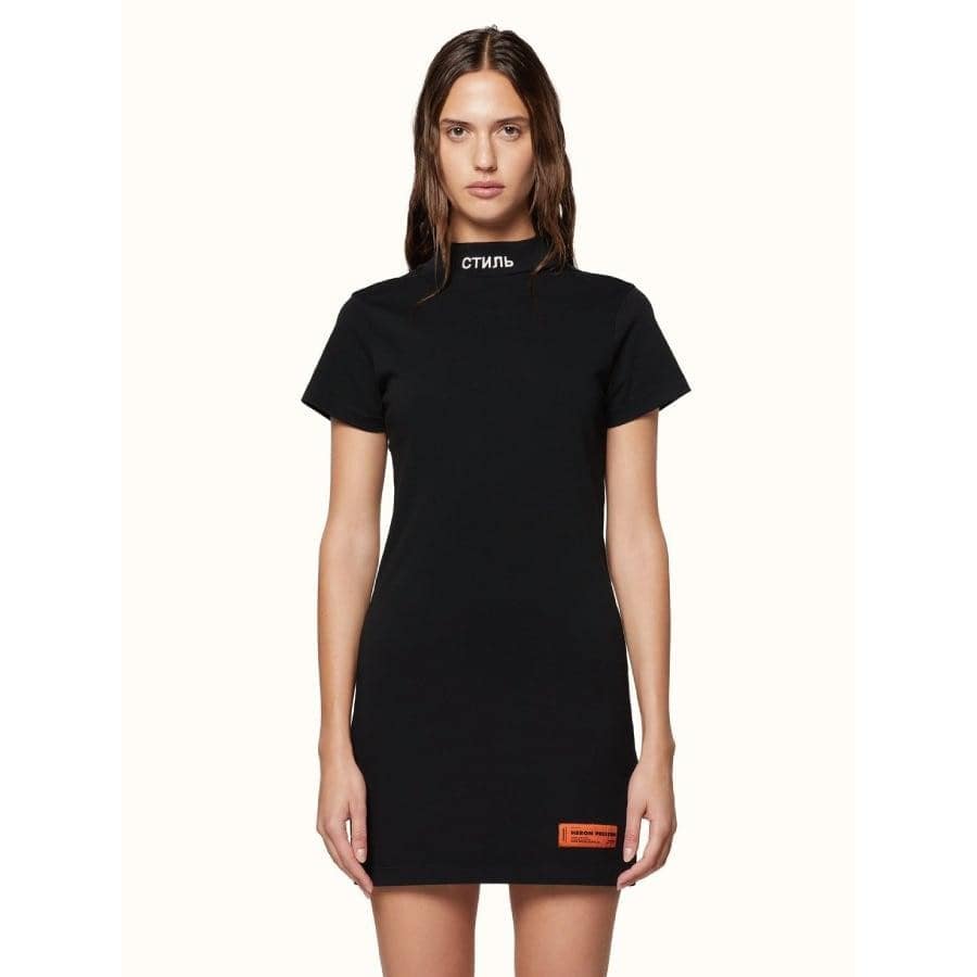 HERON PRESTON / CTNMB SS TURTLENECK DRESS / BLACK BLACK S