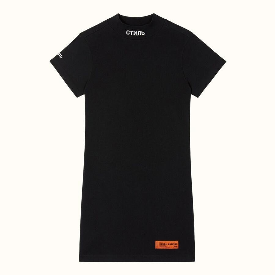 HERON PRESTON / CTNMB SS TURTLENECK DRESS / BLACK BLACK S