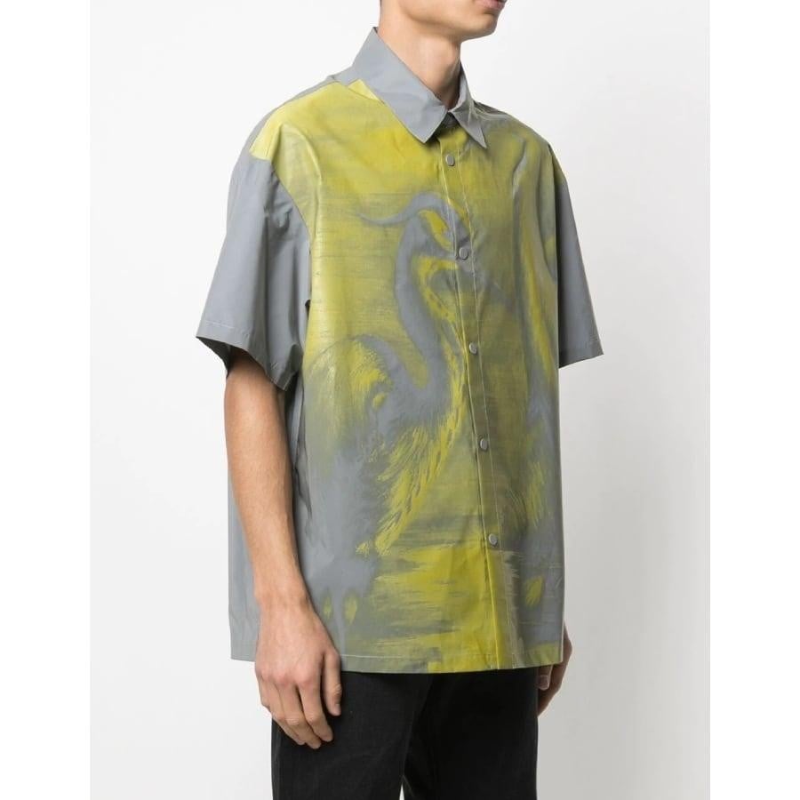 HERON PRESTON CTNMB POSTERPRINTED REFLEX BOWLING SHIRT GREY M