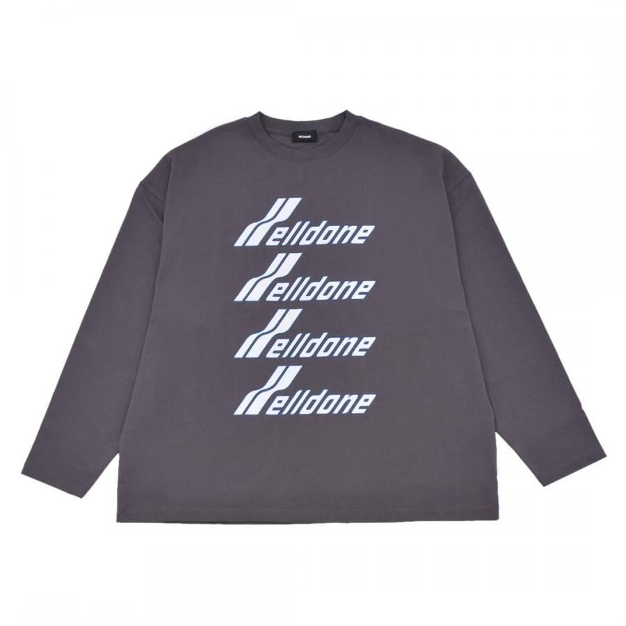 【WE11DONE】 CHARCOAL OUTLINE LOGO LONG-SLEEVED T-SHIRT (CHARCOAL) CHARCOAL L