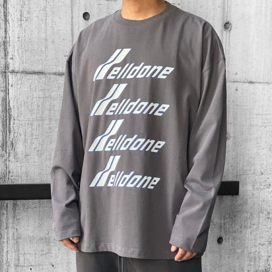 【WE11DONE】 CHARCOAL OUTLINE LOGO LONG-SLEEVED T-SHIRT (CHARCOAL) CHARCOAL L