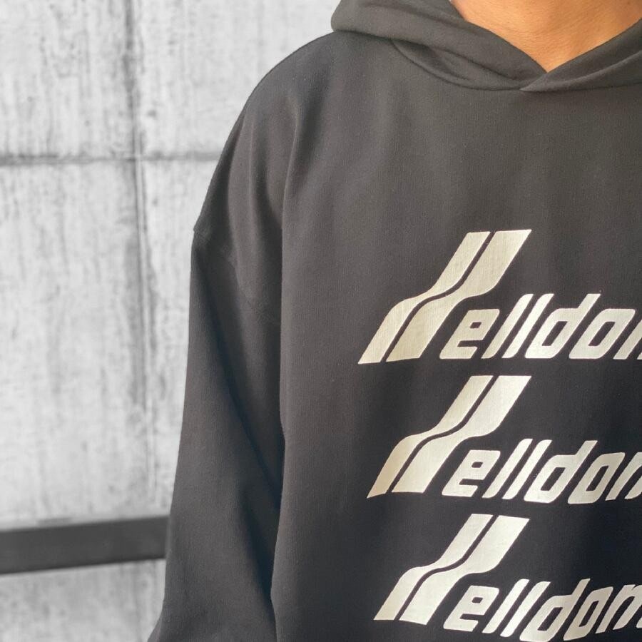 WE11DONE】 BLACK MULTIPLE FRONT LOGO HOODIE(M WHITE)｜ AYIN