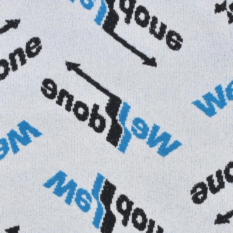 【WE11DONE】 ALLOVER ARROW SELLDONE JACQUARD SWEATER (BLUE) GREY L