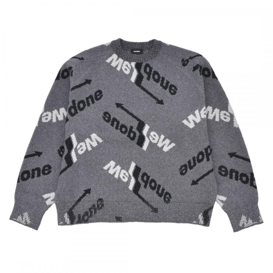 【WE11DONE】 ALLOVER ARROW SELLDONE JACQUARD SWEATER (BLUE) BLUE L