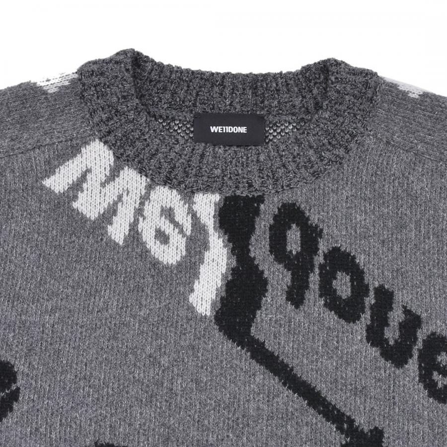 【WE11DONE】 ALLOVER ARROW SELLDONE JACQUARD SWEATER (BLUE) BLUE L