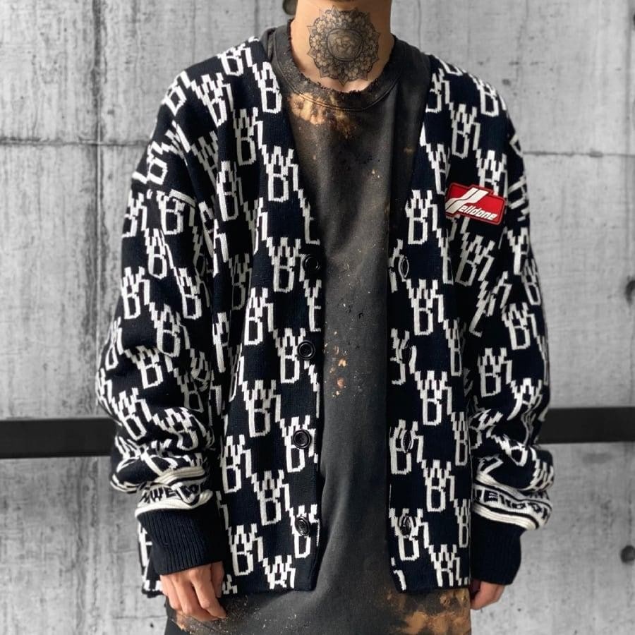 【WE11DONE】 IVORY ENLARGED WD1 JACQUARD CARDIGAN IVORY L