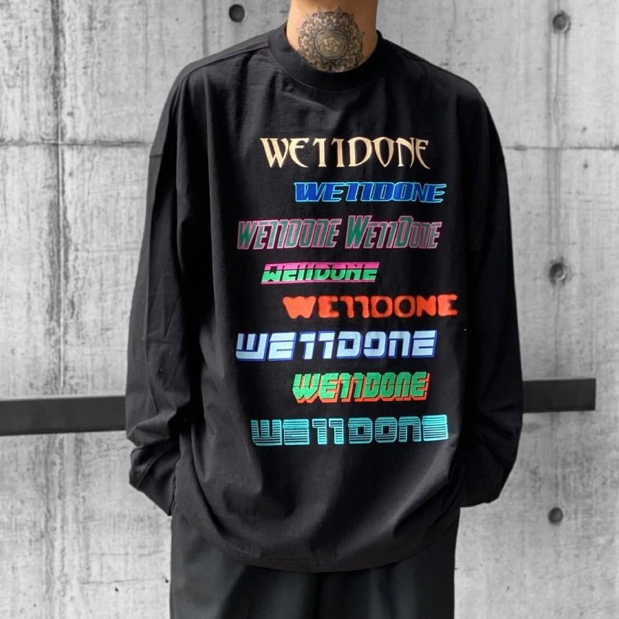 【WE11DONE】LOGO LONG-SLEEVED T-SHIRT BLACK S