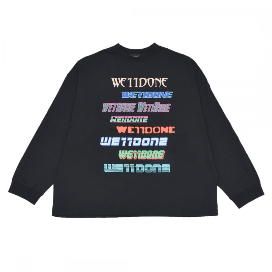 【WE11DONE】LOGO LONG-SLEEVED T-SHIRT BLACK L