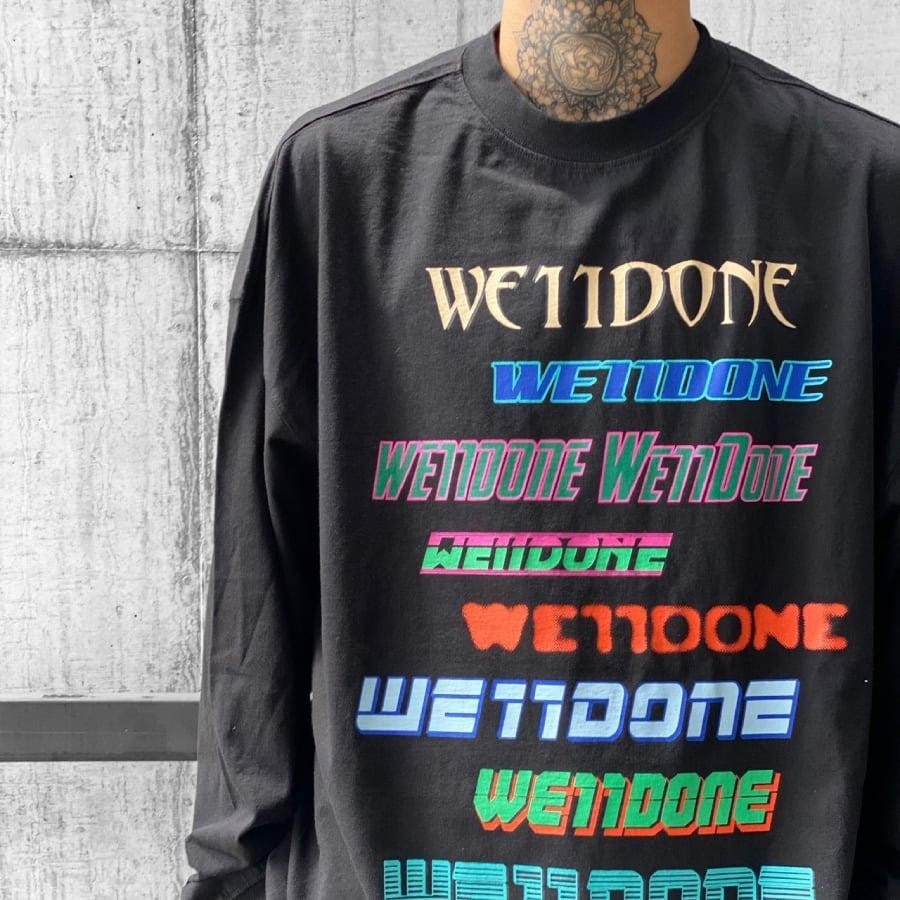 【WE11DONE】LOGO LONG-SLEEVED T-SHIRT BLACK L