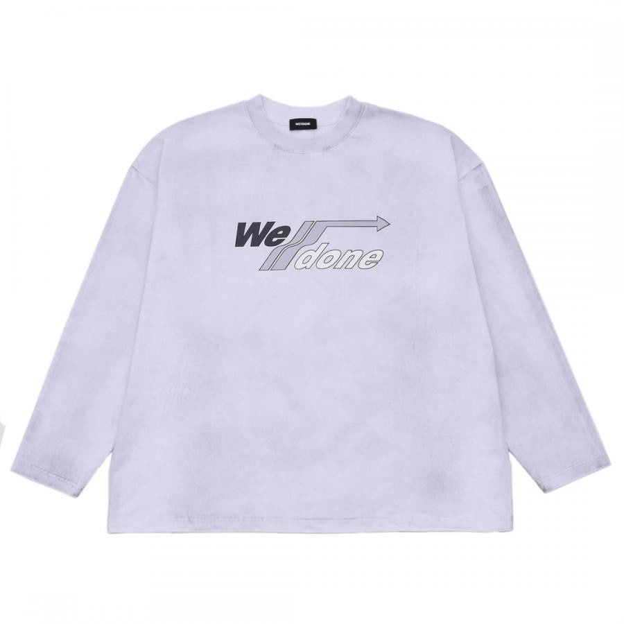 【WE11DONE】WHITE ARROW SD LOGO WASHED LONG-SLEEVED T-SHIRT WHITE L