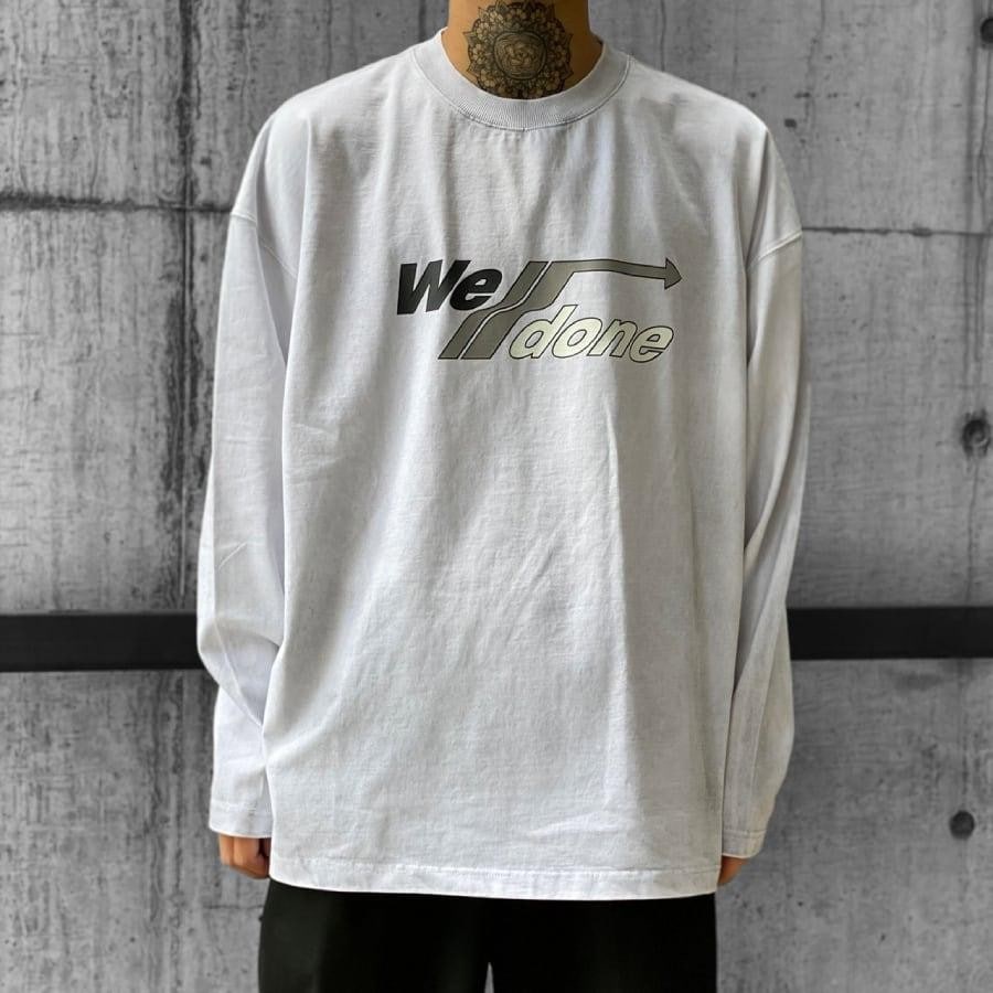 【WE11DONE】WHITE ARROW SD LOGO WASHED LONG-SLEEVED T-SHIRT WHITE L