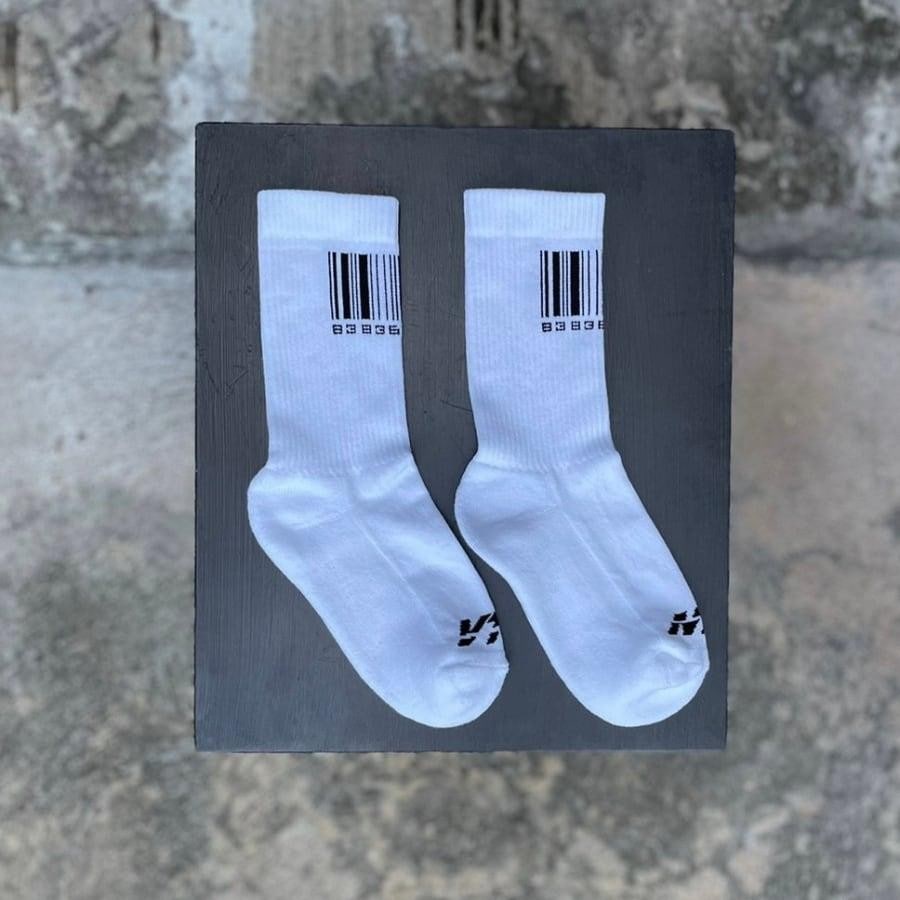 VTMNTS/BARCODE SOCKS/WHITE WHITE 39-42