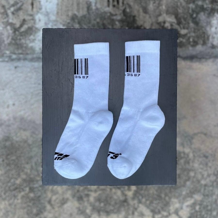 VTMNTS/BARCODE SOCKS/WHITE WHITE 39-42