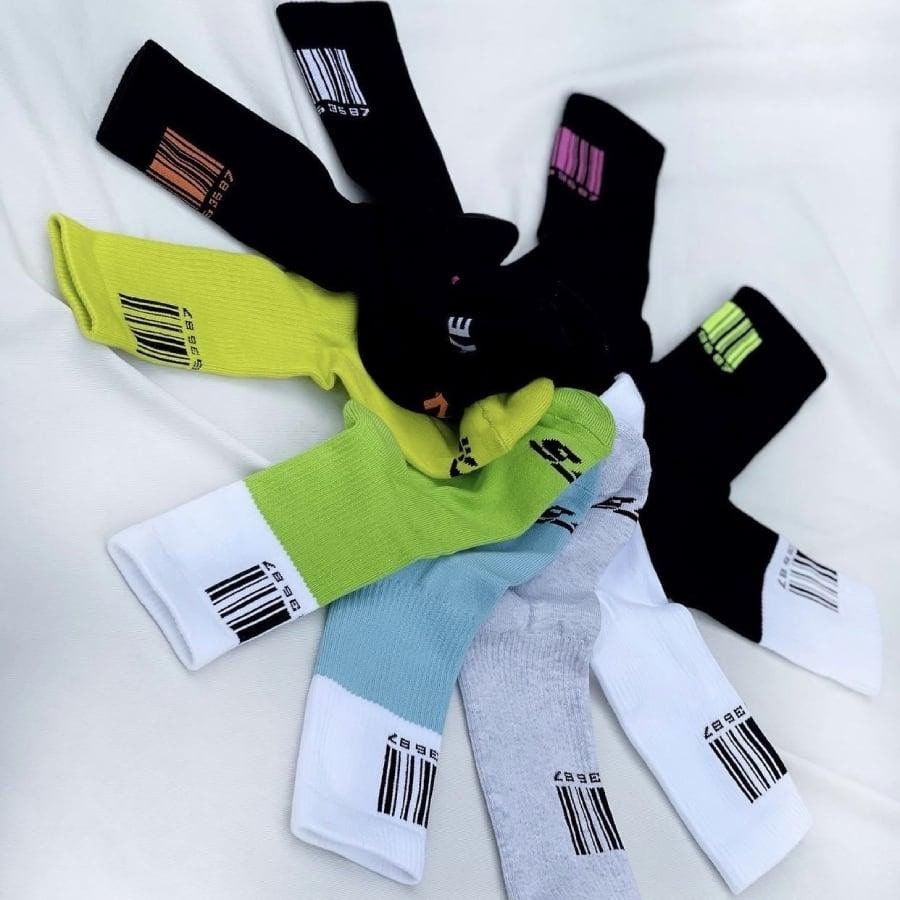 VTMNTS/BARCODE SOCKS/WHITE WHITE 39-42