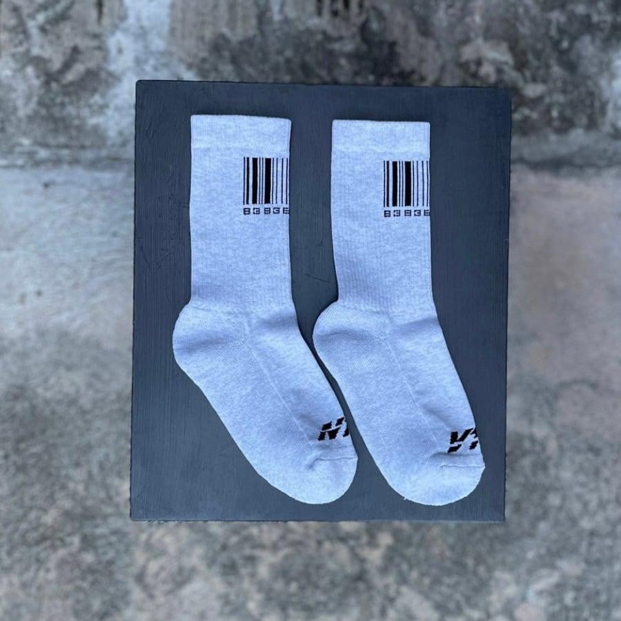 VTMNTS/BARCODE SOCKS/GREY