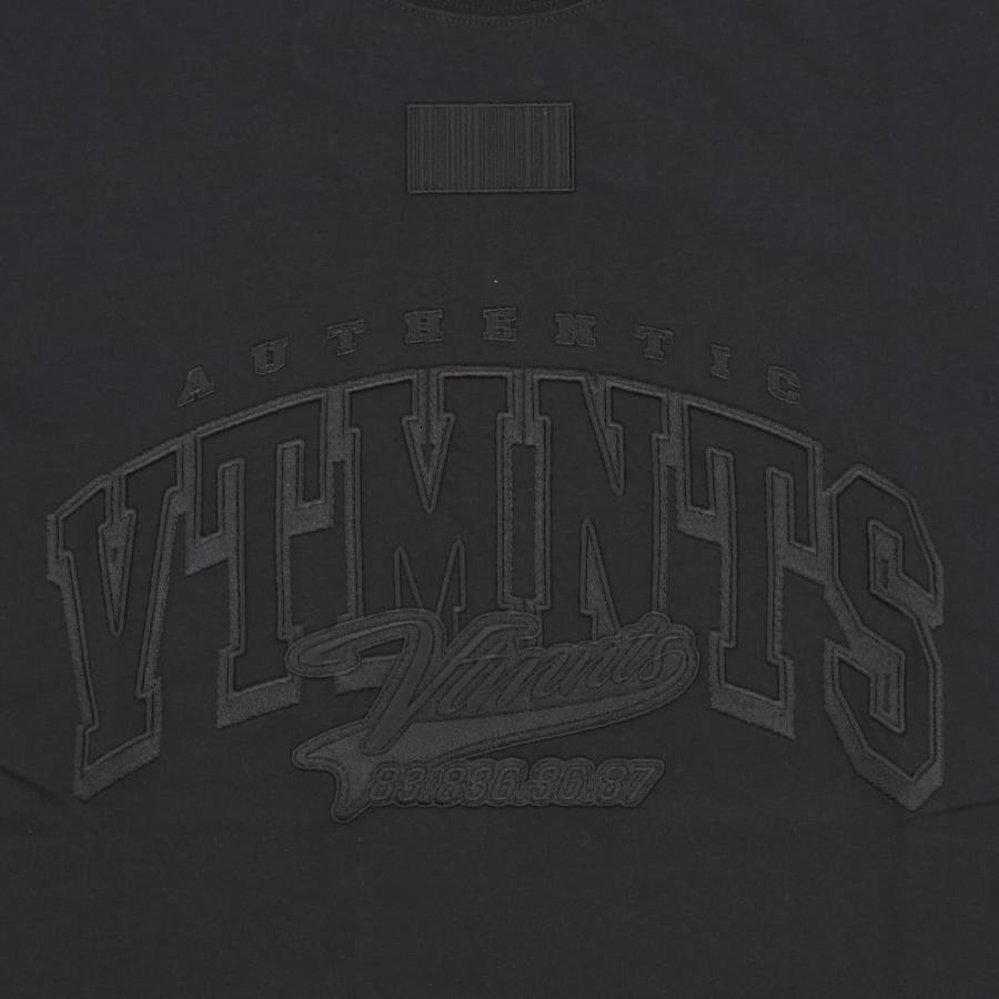 【VTMNTS】VTMNTS COLLEGE T-SHIRT BLACK XXL