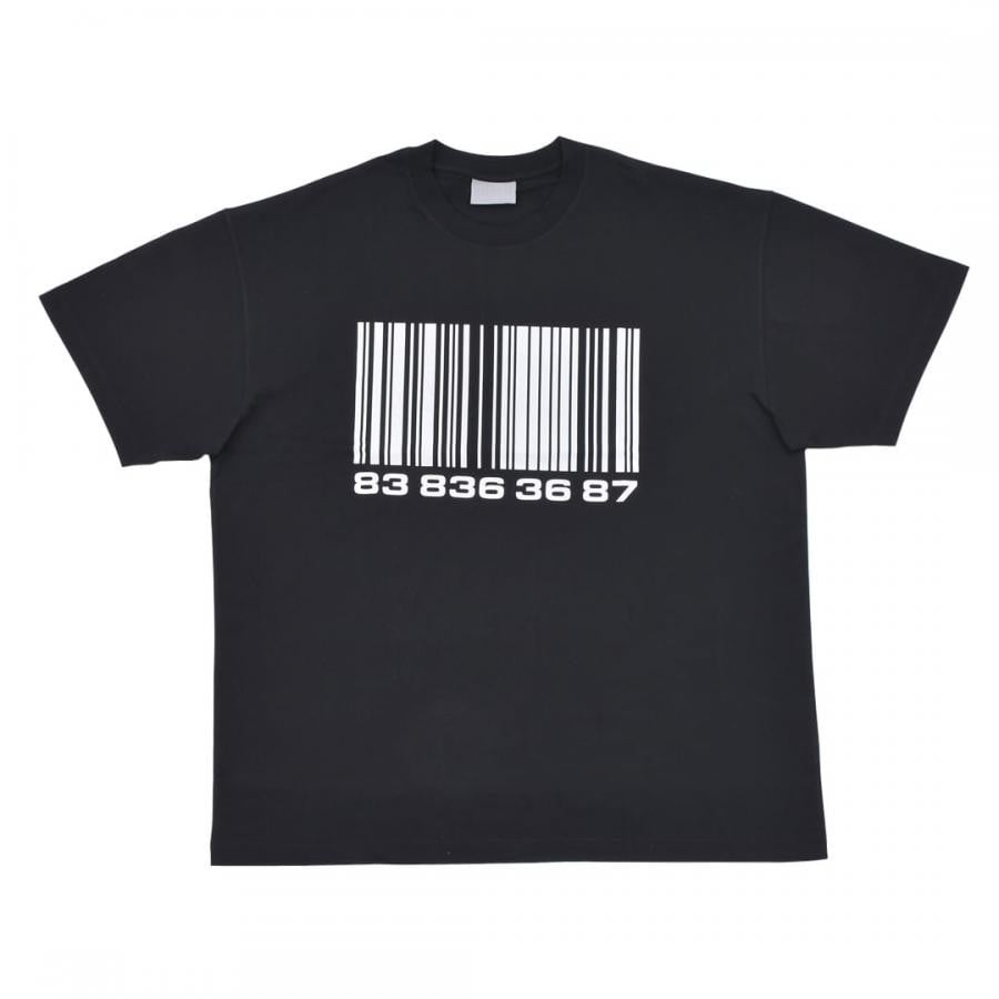 【VTMNTS】BIG BARCODE T-SHIRT BLACK XXL