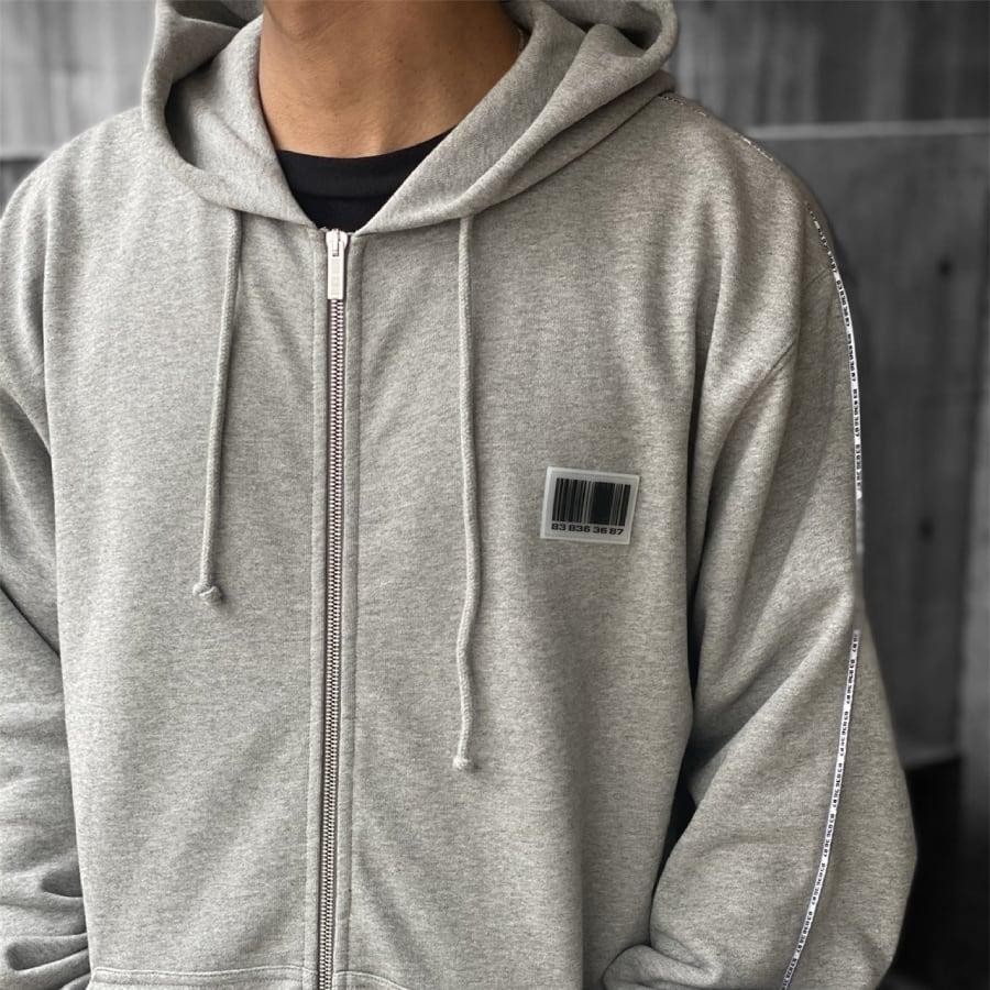 【VTMNTS】NUMBER ZIP-UP HOODIE GREY M