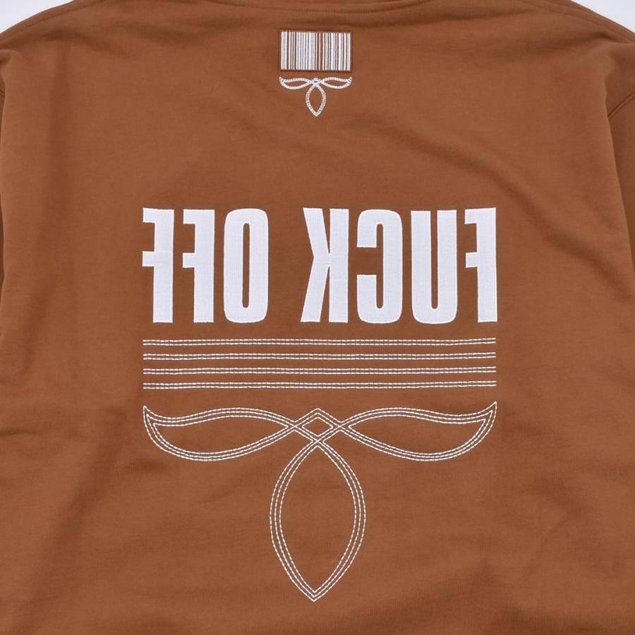 【VTMNTS】FUCK OFF FULLY EMBROIDERED HOODIE BROWN XL