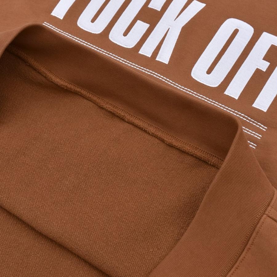 【VTMNTS】FUCK OFF FULLY EMBROIDERED HOODIE BROWN XL
