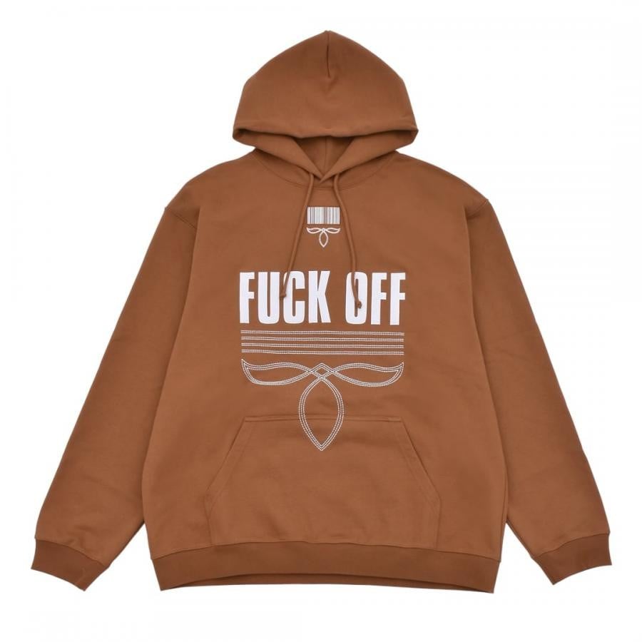 【VTMNTS】FUCK OFF FULLY EMBROIDERED HOODIE BROWN XXL