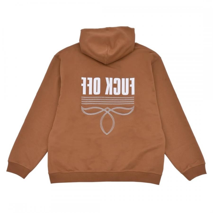 【VTMNTS】FUCK OFF FULLY EMBROIDERED HOODIE BROWN XXL