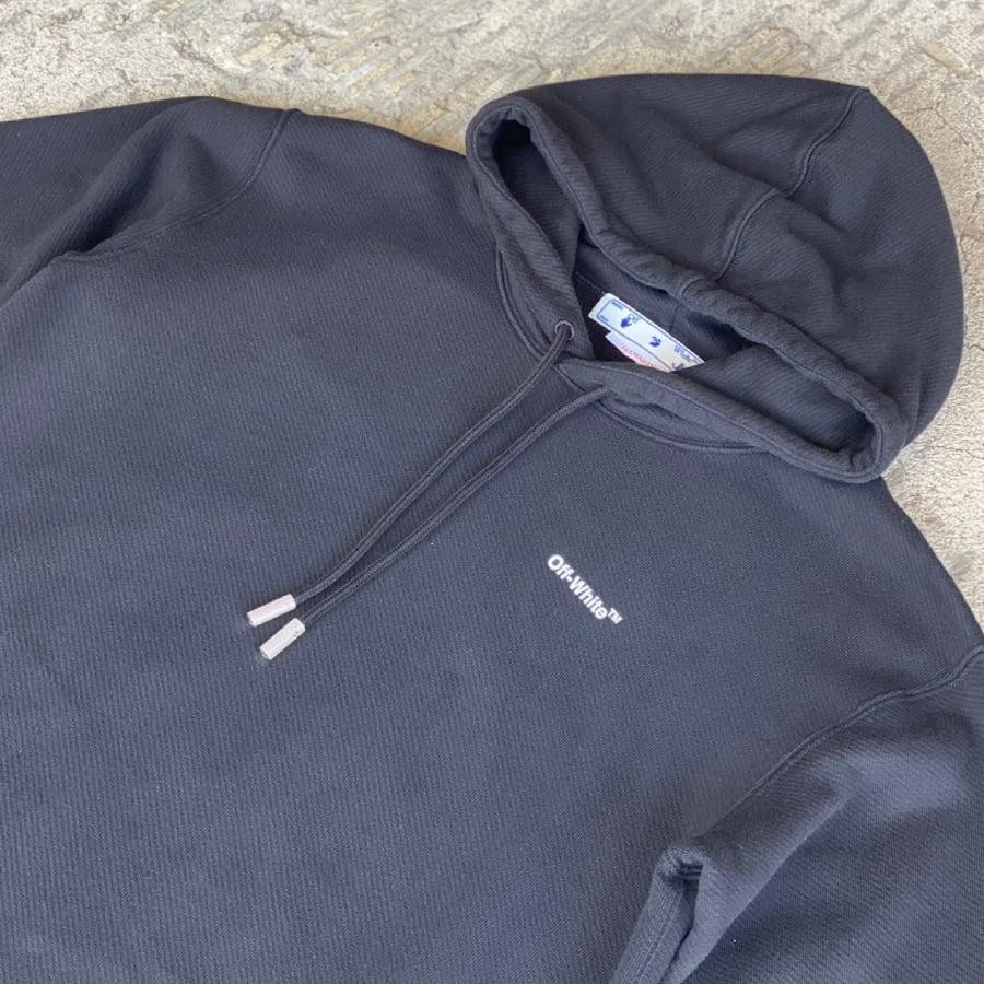 OFF WHITE/DIAG HOODIE SWEATSHIRT DRESS /BLACK/WHITE BLACK/WHITE XS