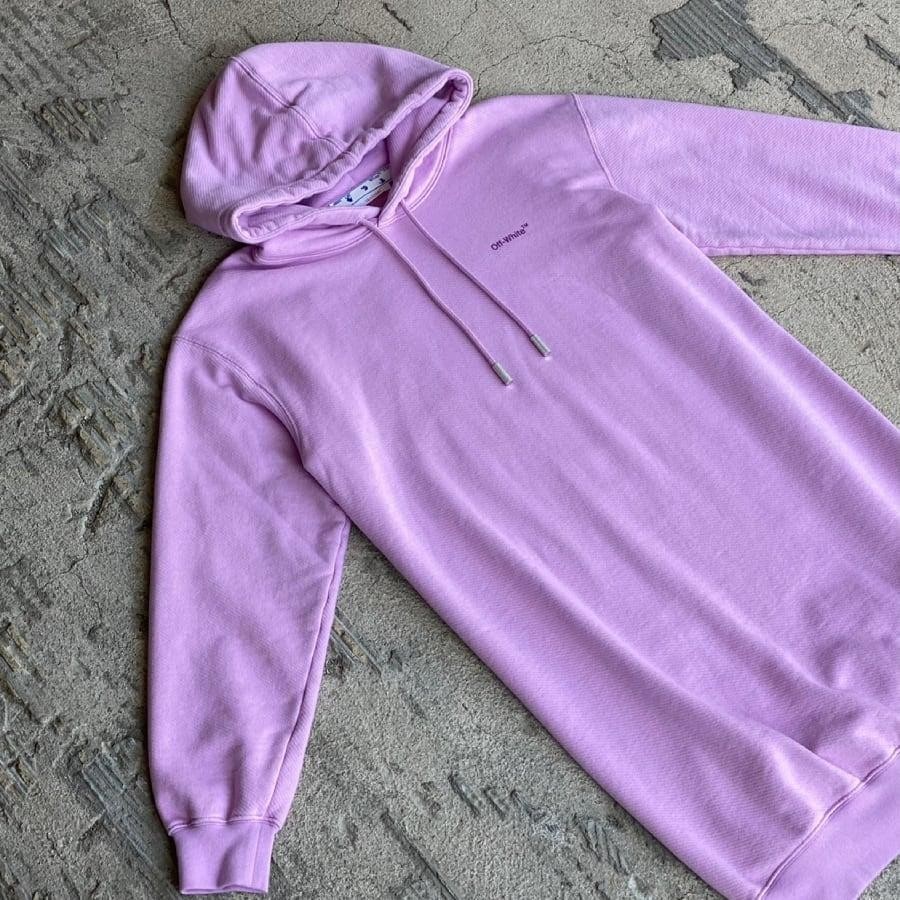 OFF WHITE/DIAG HOODIE SWEATSHIRT DRESS /LILAC LILAC S
