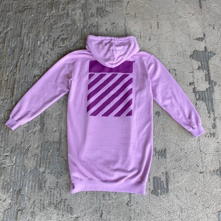OFF WHITE/DIAG HOODIE SWEATSHIRT DRESS /LILAC LILAC S