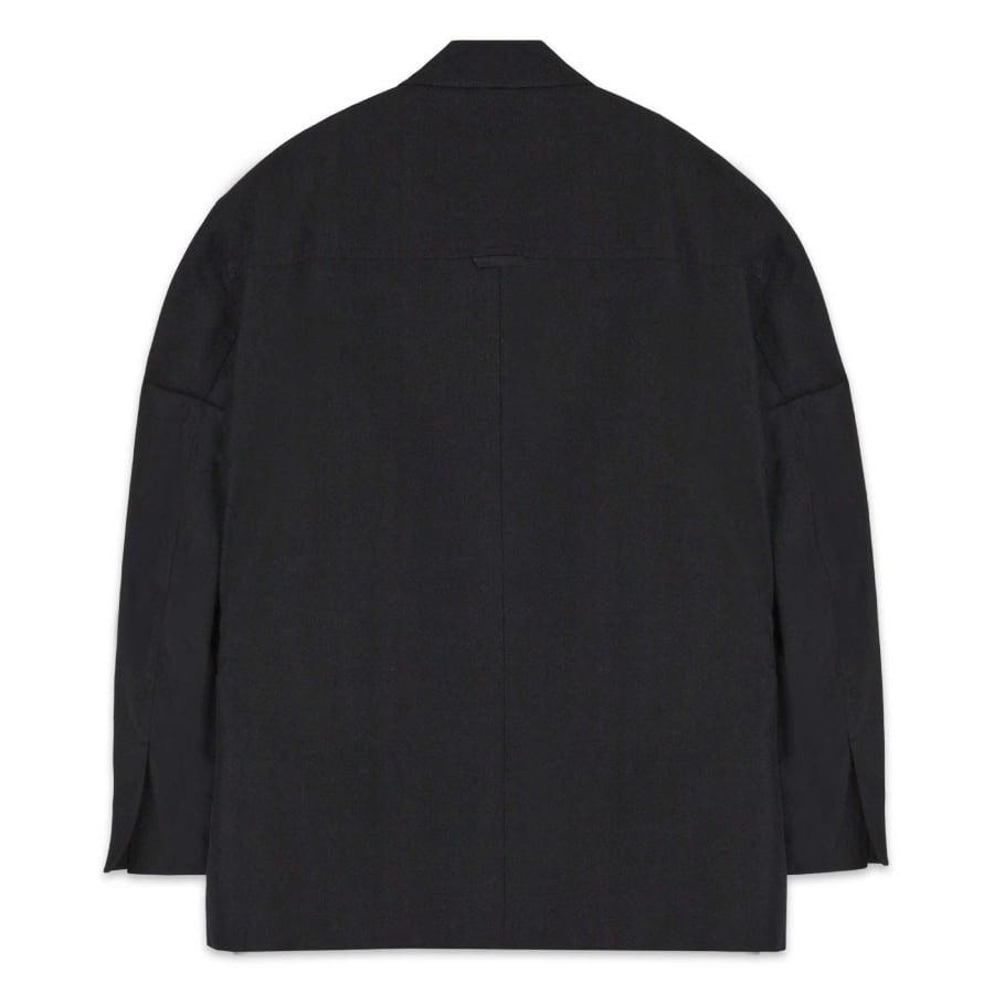 WE11DONE/BLACK SIGNATURE LOGO WAPPEN SINGLE-BREASTED JACKET/BLACK BLACK M