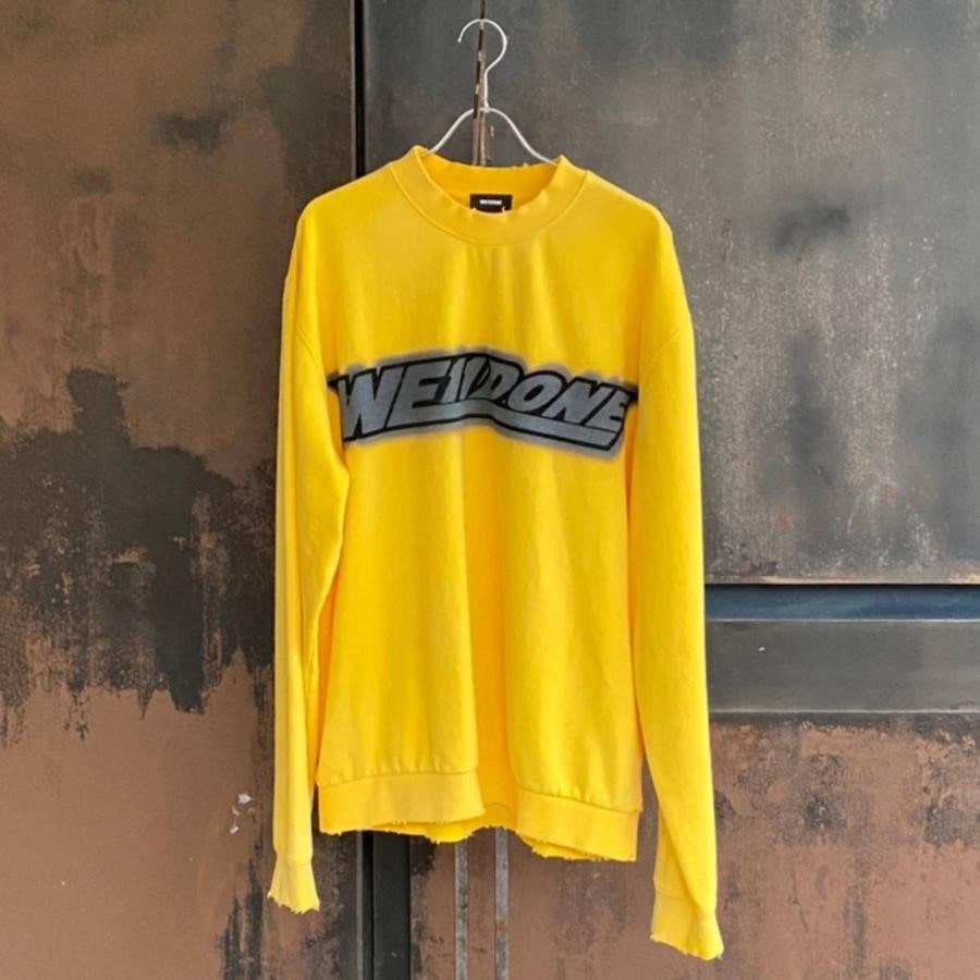 WE11DONE/YELLOW VINTAGE SHORT SWEATSHIRT/YELLOW YELLOW M