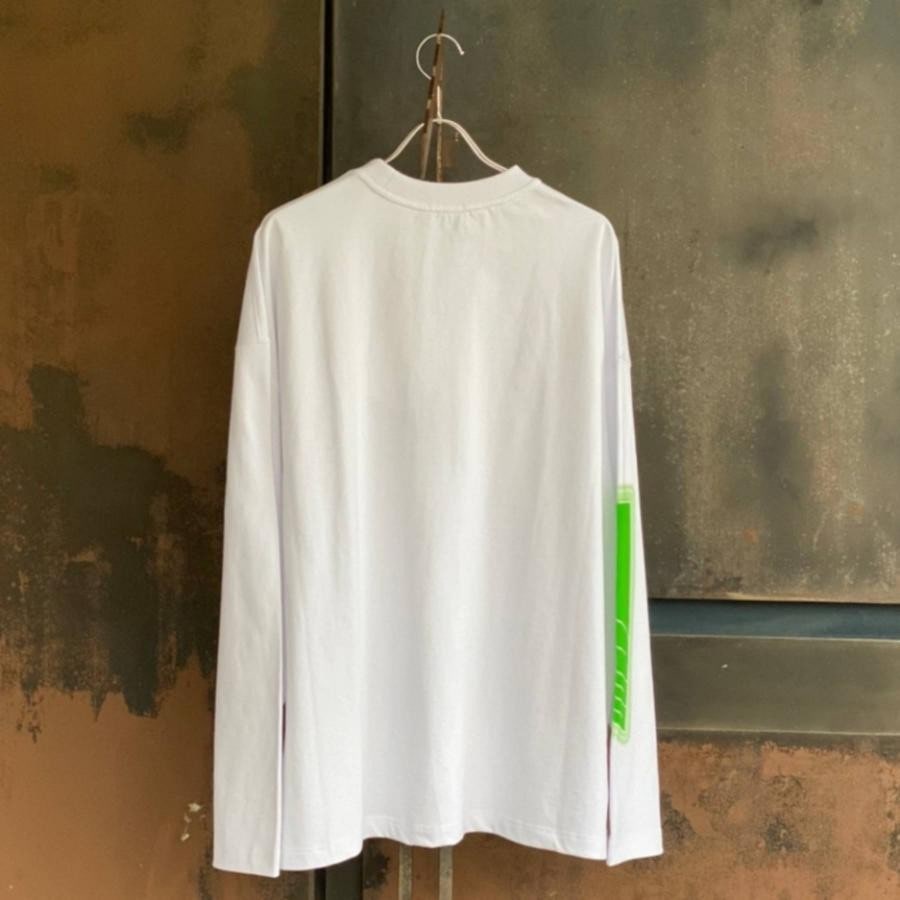 WE11DONE/WHITE WE11DONE DOUBLE LOGO LONG-SLEEVED T-SHIRT/WHITE WHITE M