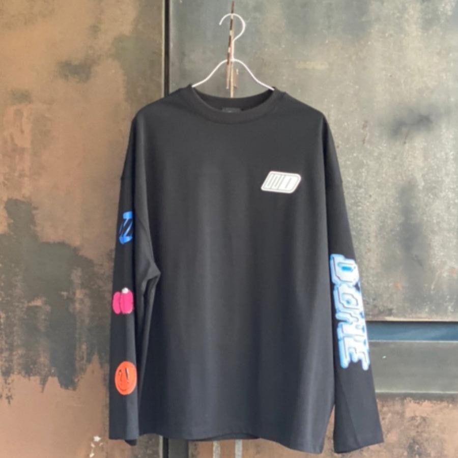 WE11DONE/BLACK WE11DONE CHARACTER LOGO LONG-SLEEVED T-SHIRT/BLACK BLACK S