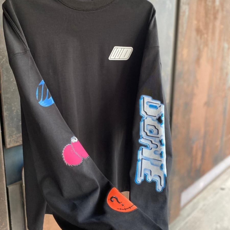 WE11DONE/BLACK WE11DONE CHARACTER LOGO LONG-SLEEVED T-SHIRT/BLACK BLACK S
