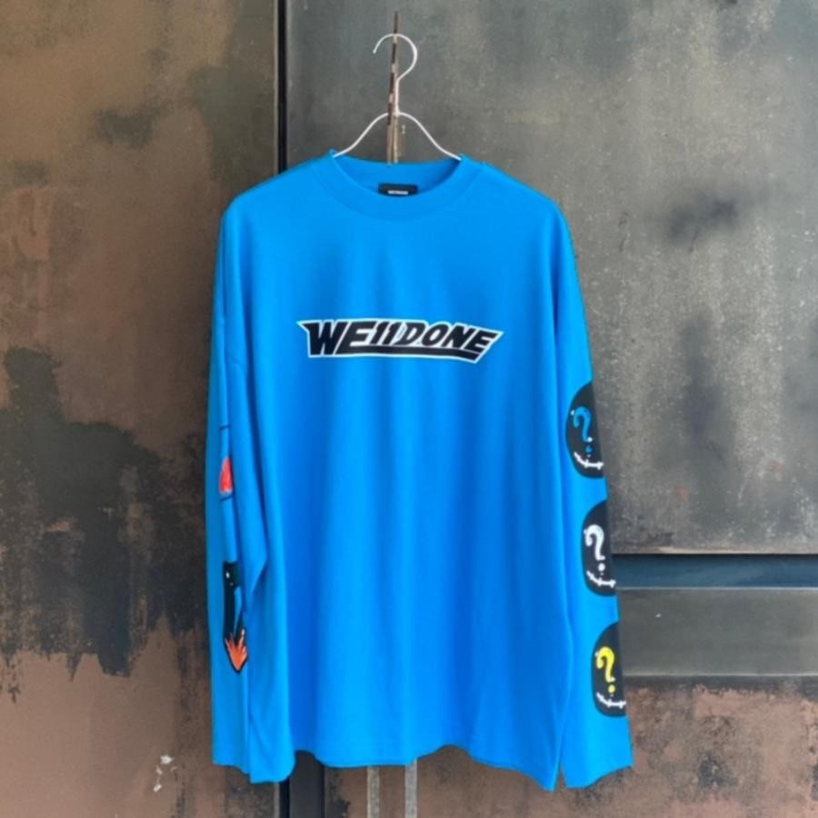 WE11DONE/BLUE WE11DONE SMILE LOGO LONG-SLEEVED T-SHIRT/BLUE BLUE S