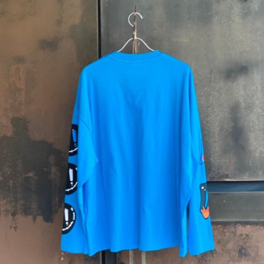 WE11DONE/BLUE WE11DONE SMILE LOGO LONG-SLEEVED T-SHIRT/BLUE BLUE S