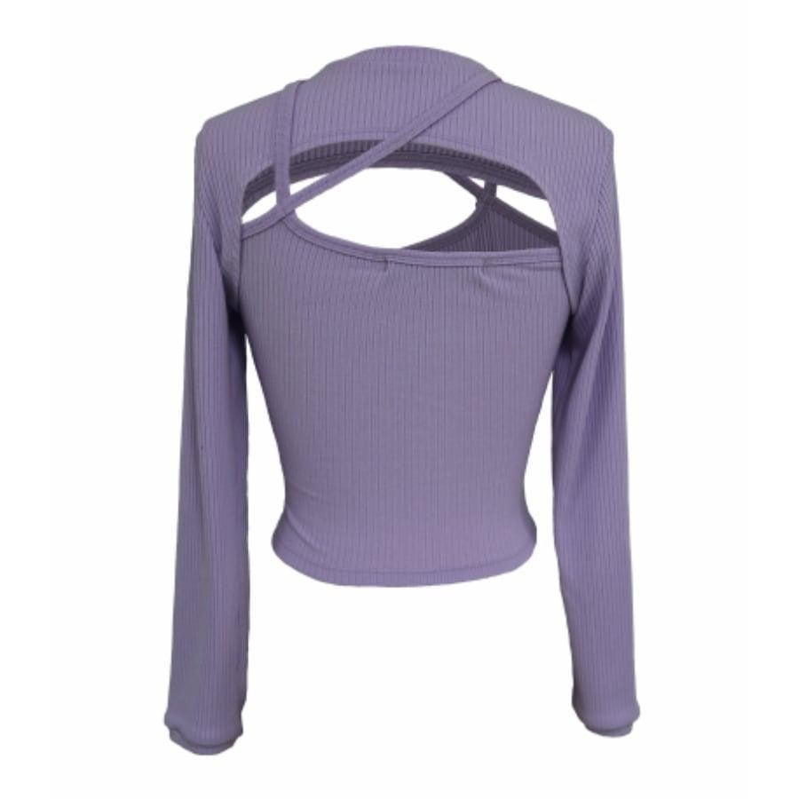 Rokh / STRAP JERSEY TOP WITH SLEEVES / LAVENDER(36 LAVENDER