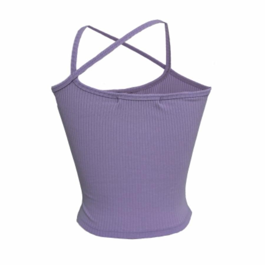 Rokh / STRAP JERSEY TOP WITH SLEEVES / LAVENDER(36 LAVENDER