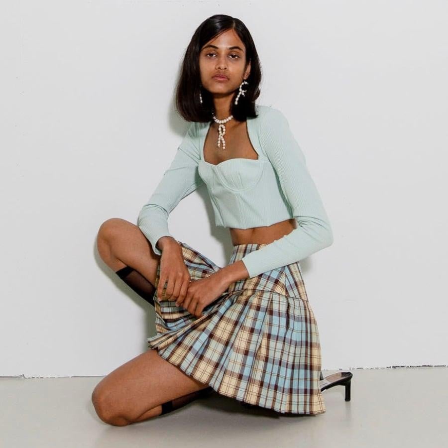 Rokh / LONG SLEEVE BUSTIERE CORSET / BLUE BLUE 34