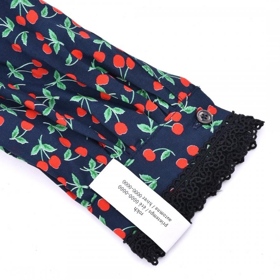 Rokh / LACE COLLAR MINI DRESS -NAVY CHERRY NAVY 34